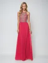 Juliet 609 Beaded Long A Line Formal Prom Dress In Pink