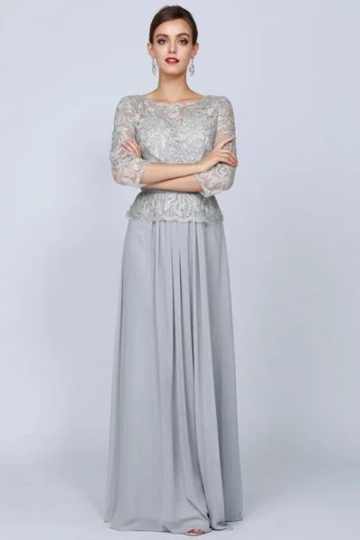Juliet 634 Beaded Formal Long Mother Of The Bride Dress In Gray