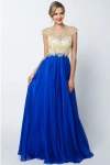 Juliet 636 Formal Long Slit Evening Dress In Blue