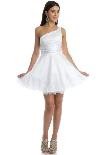 Juliet 733w Short Wedding Sequin Dress In White