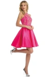 Juliet 785 Homecoming Beaded Short Mini Cocktail Dress In Pink