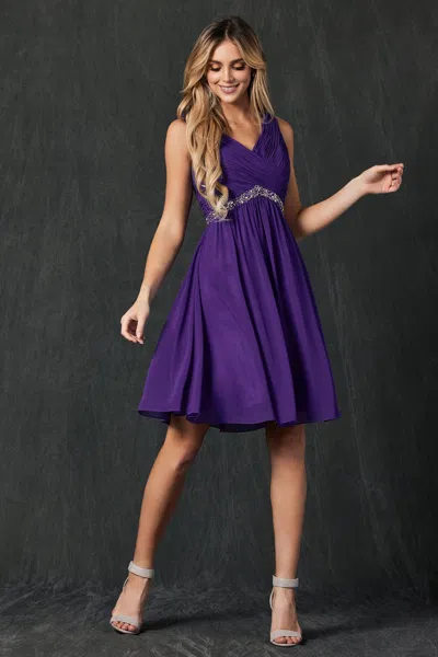 Juliet 786 Homecoming A Line Short Cocktail Dress In Purple