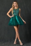 Juliet 789 Short Cocktail A Line Mini Dress In Green