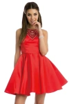 Juliet 794 A Line Short Cocktail Homecoming Beaded Dress In Red