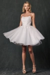 Juliet 860w Short Floral Applique Wedding Dress In White