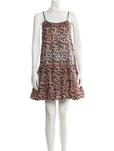 Pre-owned Juliet Dunn Animal Print Mini Dress In Blue