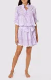 Juliet Dunn Blouson Dress In Palladio Print Lilac In Purple