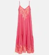 Juliet Dunn Colorblocked Cotton Maxi Dress In Multicoloured