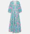 Juliet Dunn Colorblocked Cotton Poplin Maxi Dress In Multicoloured