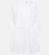 Juliet Dunn Cotton Poplin Minidress In White