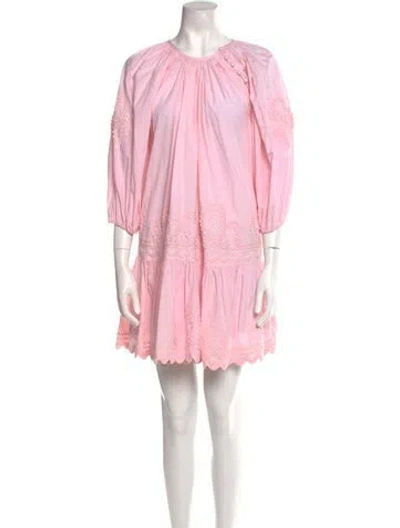 Pre-owned Juliet Dunn Crew Neck Mini Dress In Pink