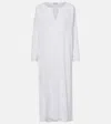 Juliet Dunn Embroidered Cotton Kaftan In White