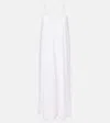 Juliet Dunn Embroidered Cotton Poplin Midi Dress In White
