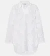 Juliet Dunn Embroidered Cotton Shirt In Neutral