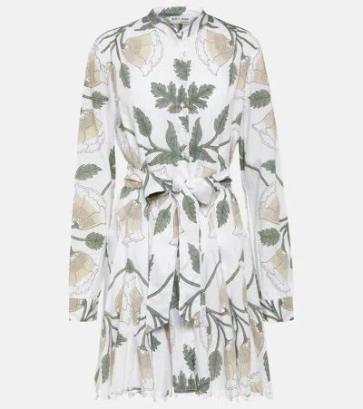 Juliet Dunn Floral Cotton Minidress In White