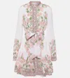 JULIET DUNN FLORAL COTTON MINIDRESS