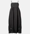 Juliet Dunn Floral Embroidered Cotton Minidress In Black