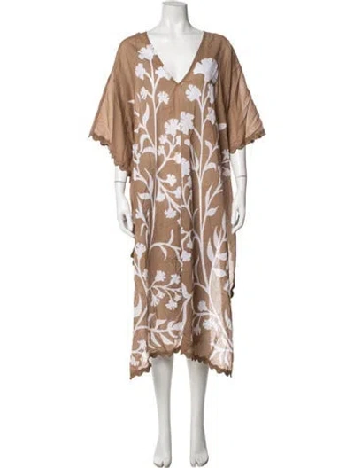 Pre-owned Juliet Dunn Floral Print Cover-up In Neutrals