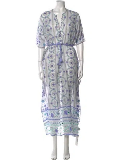 Pre-owned Juliet Dunn Floral Print Long Dress In Multi