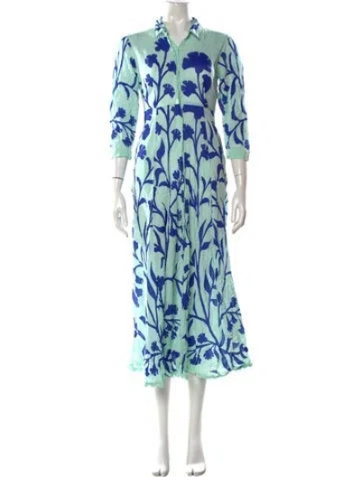 Pre-owned Juliet Dunn Floral Print Long Dress In Multi
