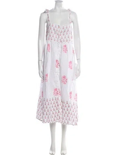 Pre-owned Juliet Dunn Floral Print Midi Length Dress In Multi