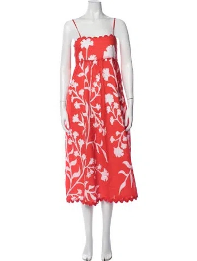 Pre-owned Juliet Dunn Floral Print Midi Length Dress In Multicolor