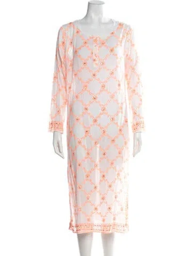 Pre-owned Juliet Dunn Floral Print Midi Length Dress In Pink