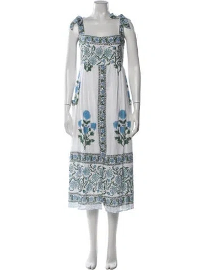 Pre-owned Juliet Dunn Floral Print Midi Length Dress W/ Tags In Neutrals