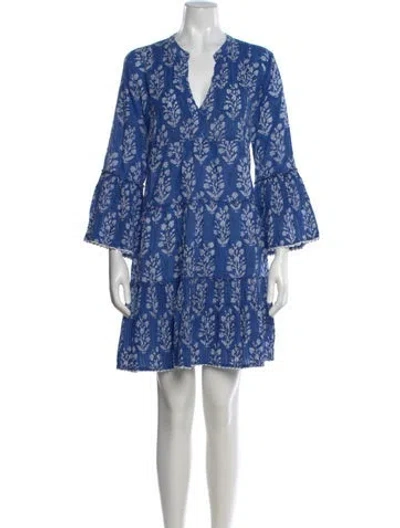 Pre-owned Juliet Dunn Floral Print Mini Dress In Multi