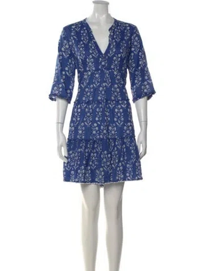 Pre-owned Juliet Dunn Floral Print Mini Dress In Multi