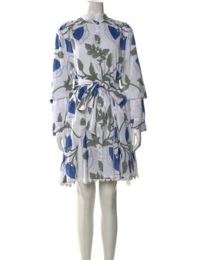Pre-owned Juliet Dunn Floral Print Mini Dress In Multi