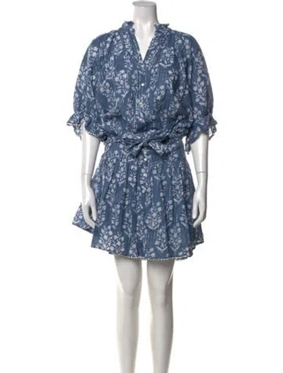 Pre-owned Juliet Dunn Floral Print Mini Dress In Multi