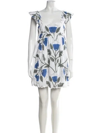 Pre-owned Juliet Dunn Floral Print Mini Dress In Multicolor