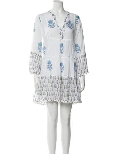 Pre-owned Juliet Dunn Floral Print Mini Dress In Neutral