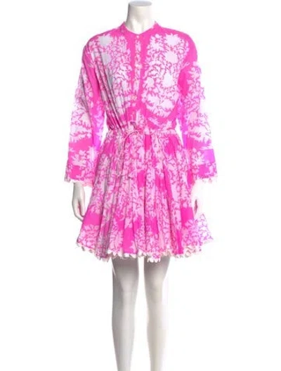 Pre-owned Juliet Dunn Floral Print Mini Dress In Pink