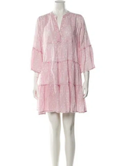 Pre-owned Juliet Dunn Floral Print Mini Dress In Pink