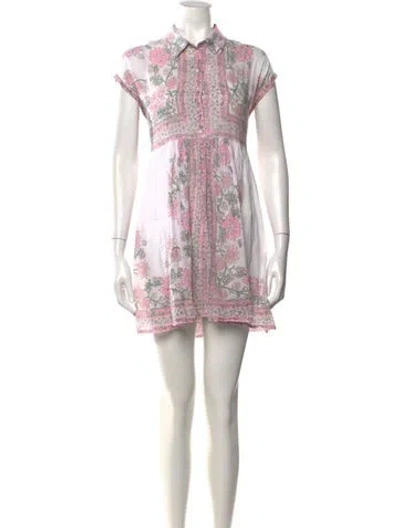 Pre-owned Juliet Dunn Floral Print Mini Dress In Pink