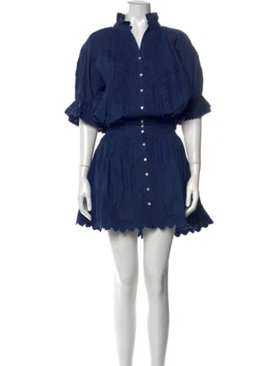 Pre-owned Juliet Dunn Floral Print Mini Dress W/ Tags In Blue