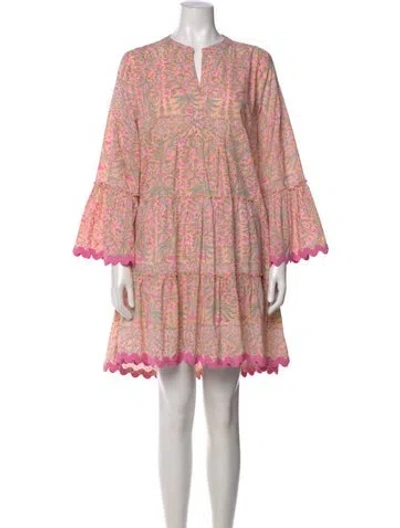 Pre-owned Juliet Dunn Floral Print Mini Dress W/ Tags In Pink