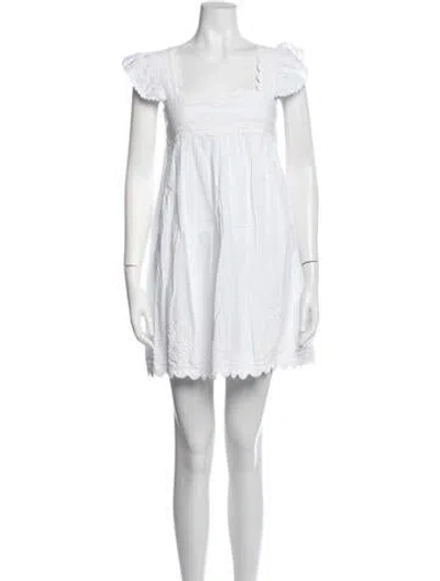Pre-owned Juliet Dunn Floral Print Mini Dress W/ Tags In White