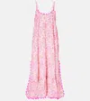 Juliet Dunn Floral Printed Cotton Maxi Dress In Multicoloured