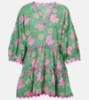Juliet Dunn Floral Printed Cotton Minidress In Multicoloured