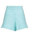 Juliet Dunn London Woman Shorts & Bermuda Shorts Turquoise Size 2 Cotton In Blue