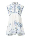 Juliet Dunn Mirror Embellished Shift Dress In White