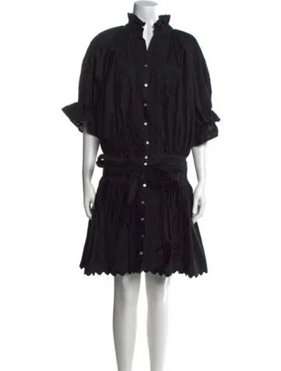 Pre-owned Juliet Dunn Mock Neck Knee-length Dress W/ Tags In Black