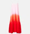 Juliet Dunn Ombré Silk Midi Dress In Pink