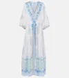 Juliet Dunn Paisley Cotton Maxi Dress In White