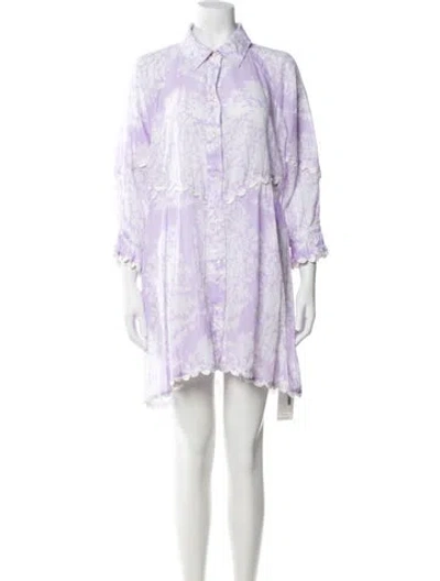 Pre-owned Juliet Dunn Paisley Print Mini Dress In Purple