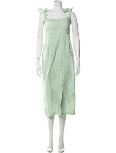 Pre-owned Juliet Dunn Patterned Midi Length Dress In Green
