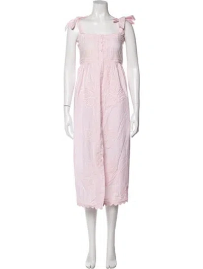 Pre-owned Juliet Dunn Patterned Midi Length Dress In Pink